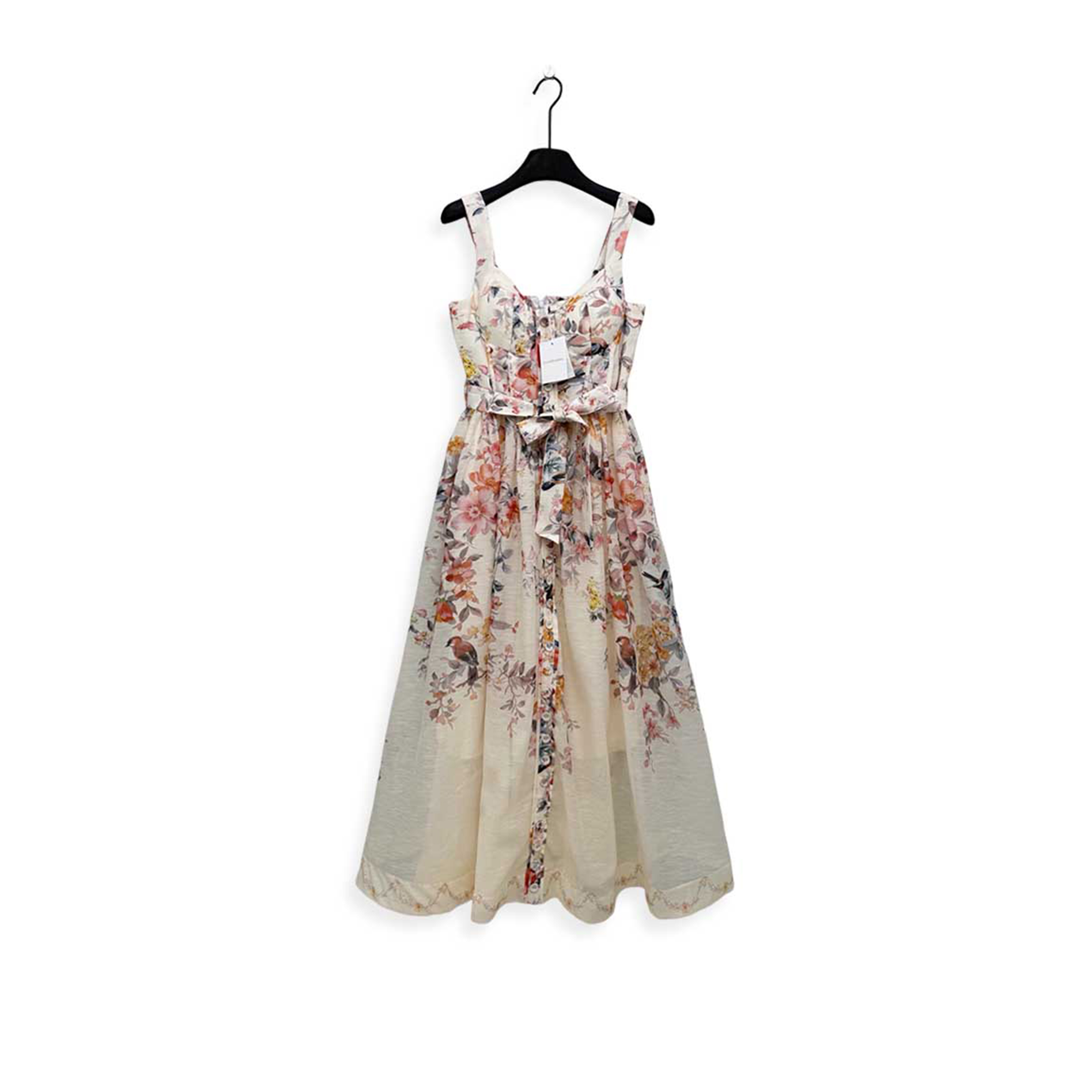 ZIMMERMANN LUNA BUTTONED PICNIC DRESS CREAM SONGBIRD ONLINE 